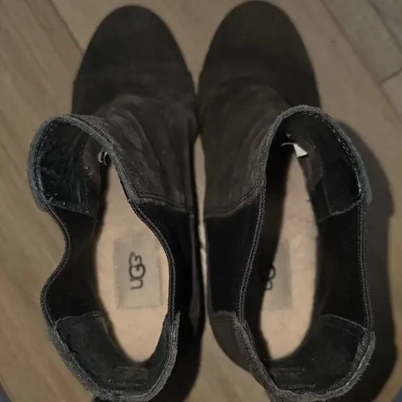 UGG Pax Waterproof Chelsea Nubuck Brown/Black Wedge Booties Women Sz 7.5 US - Picture 11 of 16